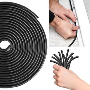 UOU Backer Rod 1/8 Inch,Black Foam Caulk Saver for Gaps and Weather Stripping Door Seal,10 Ft Concrete Expansion Joint Filler (1/8 inch * 10 feet)