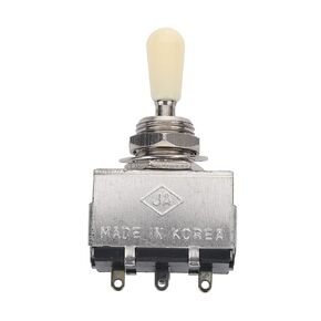 Metal Guitar 3 Way Box Toggle Switch, Enclosed 3 Way Selector Switch with Cream Tip for for Gibson Epiphone Les Paul Style Electric Guitar Replacement (1 Pcs)