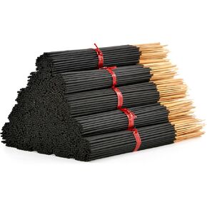 1000 Unscented Charcoal Black Incense Sticks 11" Bulk - 100% Natural Charcoal, Joss and Bamboo Punk Blanks - Great for DIY Aromatherapy Incense Making.