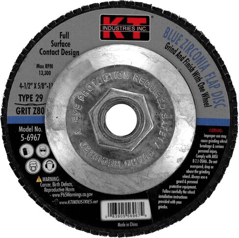 5-6966 4.5 x 5/8-11 x 60 Grit Blue Zirconia Flap Disc in Saudi Arabia