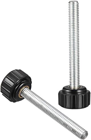 uxcell M5 x 30mm Metric Male Thread Knurled Clamping Knobs Grip Thumb Screw on Type Plastic Threaded Hand Bolt Knobs Black 2 Pcs in Saudi Arabia