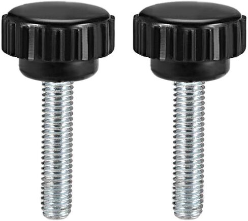 uxcell M5 x 30mm Metric Male Thread Knurled Clamping Knobs Grip Thumb Screw on Type Plastic Threaded Hand Bolt Knobs Black 2 Pcs in Saudi Arabia
