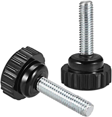 uxcell M5 x 30mm Metric Male Thread Knurled Clamping Knobs Grip Thumb Screw on Type Plastic Threaded Hand Bolt Knobs Black 2 Pcs in Saudi Arabia