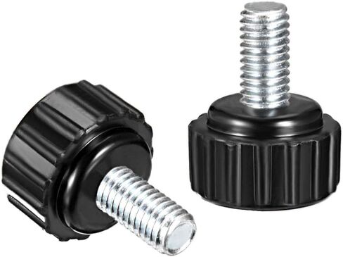 uxcell M5 x 30mm Metric Male Thread Knurled Clamping Knobs Grip Thumb Screw on Type Plastic Threaded Hand Bolt Knobs Black 2 Pcs in Saudi Arabia