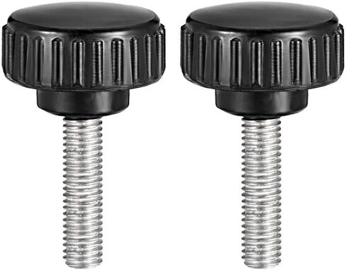 uxcell M5 x 30mm Metric Male Thread Knurled Clamping Knobs Grip Thumb Screw on Type Plastic Threaded Hand Bolt Knobs Black 2 Pcs in Saudi Arabia
