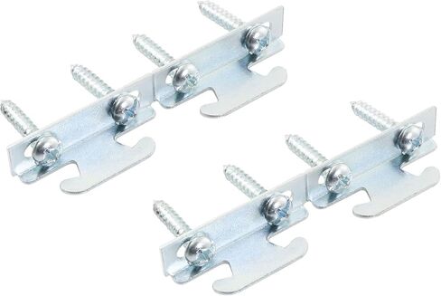 4PCS Curtain Hooks Accessories, Curtain Rod Bracket, Curtain Hooks Bracket, Adjustable Metal Curtain Wall Bracket, Curtain Rod Holder, Curtain Rod Ceiling Side Mounting Bracket with 8 Screws in Saudi Arabia