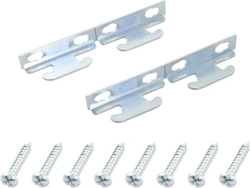 4PCS Curtain Hooks Accessories, Curtain Rod Bracket, Curtain Hooks Bracket, Adjustable Metal Curtain Wall Bracket, Curtain Rod Holder, Curtain Rod Ceiling Side Mounting Bracket with 8 Screws in Saudi Arabia