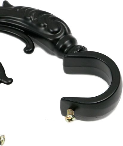 قطعتان من دعامات قضيب الستارة العتيقة قضيب ستارة معدني مزدوج وقضيب زخرفي وخطاطيف قضيب ستائر شديدة التحمل لقضيب 1 بوصة و0.8 بوصة، أسود in Kuwait