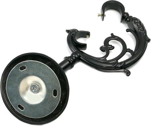 قطعتان من دعامات قضيب الستارة العتيقة قضيب ستارة معدني مزدوج وقضيب زخرفي وخطاطيف قضيب ستائر شديدة التحمل لقضيب 1 بوصة و0.8 بوصة، أسود in Kuwait