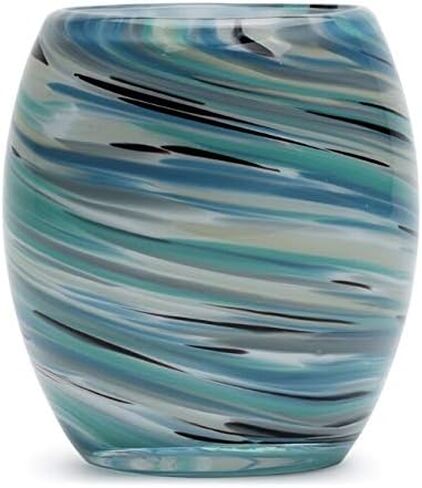 4" Art Glass Glisten + Glass Votive Candle Holder (Baby Blue Gold) in Saudi Arabia