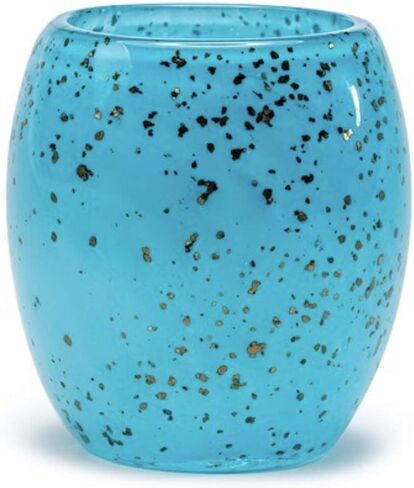 4" Art Glass Glisten + Glass Votive Candle Holder (Baby Blue Gold) in Saudi Arabia