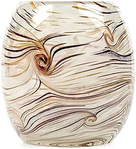 4" Art Glass Glisten + Glass Votive Candle Holder (Baby Blue Gold) in Saudi Arabia