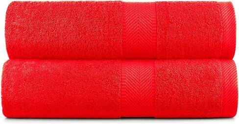 Terry Towels, Bath Towel, Orange, Set of 2 in Saudi Arabia