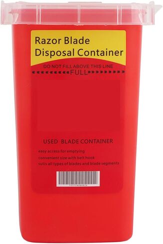 Disposal Blade Container Sharps and Needle Container Waste Blade Storage Box Tattoo Blade Syringe Needle Trash(Red) in Saudi Arabia