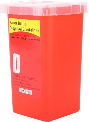 Disposal Blade Container Sharps and Needle Container Waste Blade Storage Box Tattoo Blade Syringe Needle Trash(Red) in Saudi Arabia