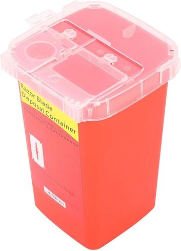 Disposal Blade Container Sharps and Needle Container Waste Blade Storage Box Tattoo Blade Syringe Needle Trash(Red) in Saudi Arabia