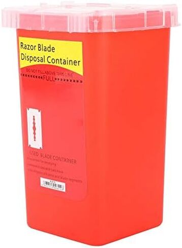 Disposal Blade Container Sharps and Needle Container Waste Blade Storage Box Tattoo Blade Syringe Needle Trash(Red) in Saudi Arabia