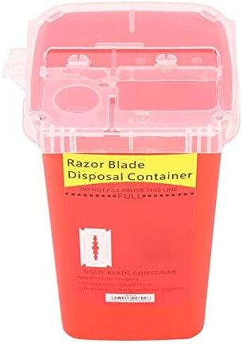 Disposal Blade Container Sharps and Needle Container Waste Blade Storage Box Tattoo Blade Syringe Needle Trash(Red) in Saudi Arabia