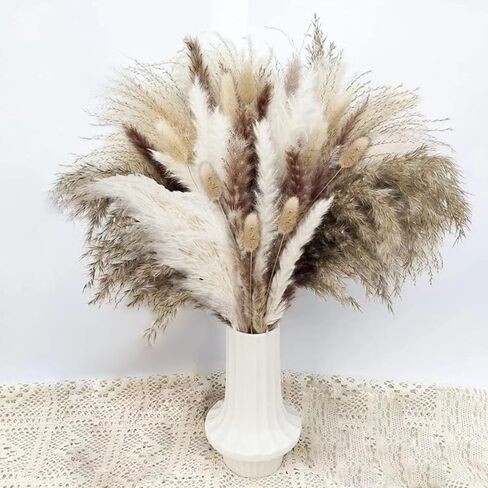 85 PCS Dried Pampas Grass Decor, Natural Pampas Grass Boho Home Decor, Dried Flowers for Wedding, Floral Room, Rustic Farmhouse Party, Table Decor, Baby Shower Decorations in Saudi Arabia