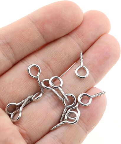100PCS Heavy Duty Screw Eye Bolt Eye Hook Screw Stainless Steel Sheep Eye Screw 1.4x7x15MM for Hanging Photo DIY Earring Clay Resin Pendant Fixed Item and Christmas Tree Decoration in Saudi Arabia