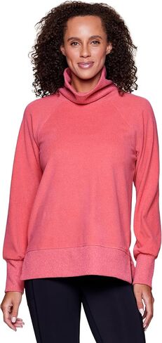 RBX Cowl Neck Sweater for Women, Lightweight Ultra Soft Plush Fleece Pullover Sweatshirt with Relaxed Fit in Saudi Arabia