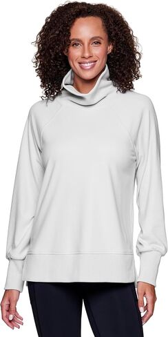 RBX Cowl Neck Sweater for Women, Lightweight Ultra Soft Plush Fleece Pullover Sweatshirt with Relaxed Fit in Saudi Arabia
