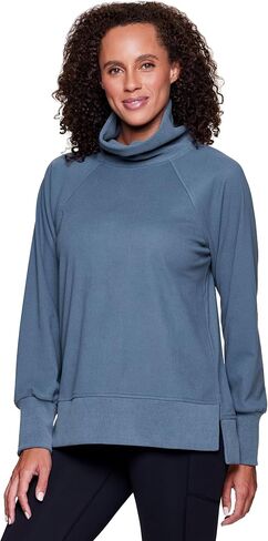 RBX Cowl Neck Sweater for Women, Lightweight Ultra Soft Plush Fleece Pullover Sweatshirt with Relaxed Fit in Saudi Arabia