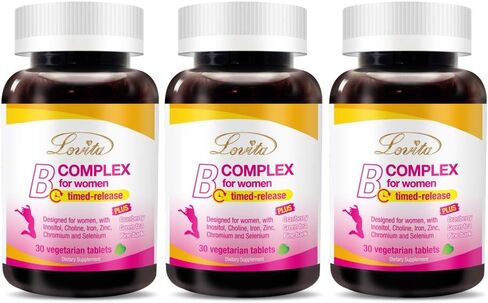 B Complex Supplement for Women - High Potency Timed Release with Iron, Vitamin C, Cranberry, Pine Bark, Green Tea, 30 Vegetarian Tablets in Saudi Arabia