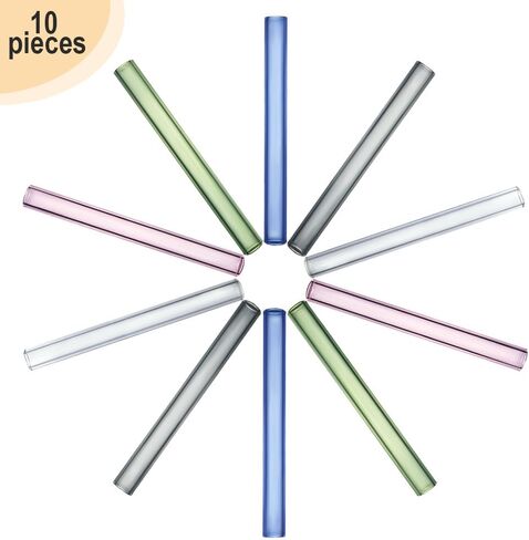 Glass Tubes Gift Box Series with Cleaning Brush 4.72 inch 12mm OD 2mm Thick Wall Tubing Borosilicate Blowing Tubes (10pcs Clear Tubes) in Saudi Arabia