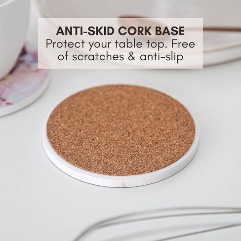 Absorbent Coasters with Holder Set of 6, Coasters for Drinks, Coasters Coffee Table, Coaster Set, Marble Coasters, Drink Coasters, Stone Coasters for Drinks Absorbent in Saudi Arabia