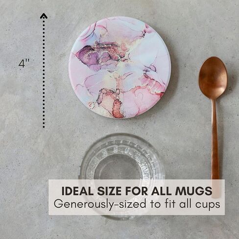Absorbent Coasters with Holder Set of 6, Coasters for Drinks, Coasters Coffee Table, Coaster Set, Marble Coasters, Drink Coasters, Stone Coasters for Drinks Absorbent in Saudi Arabia