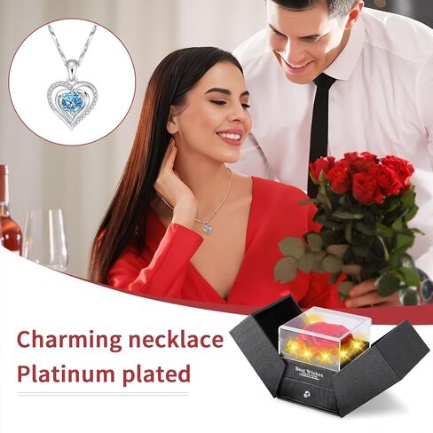Preserved Rose with Necklace, Eternal Flowers Rose Gifts for Women [Mom Wife Girlfriend Bestie Sister] on Mothers Day Valentines Christmas Birthday Anniversary Romantic Gifts for Her (Fawn) in Saudi Arabia