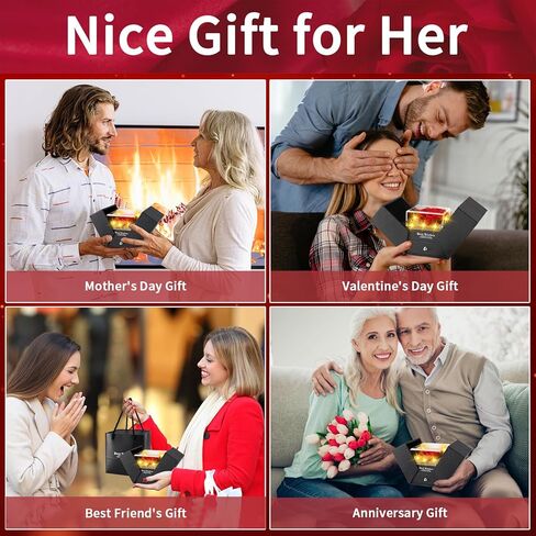 وردة محفوظة مع قلادة، هدايا زهور أبدية للنساء [أم زوجة وصديقة أخت بيستي] في عيد الأم، عيد الحب، عيد الميلاد، الذكرى السنوية، هدايا رومانسية لها (شفافة القلب) in Kuwait