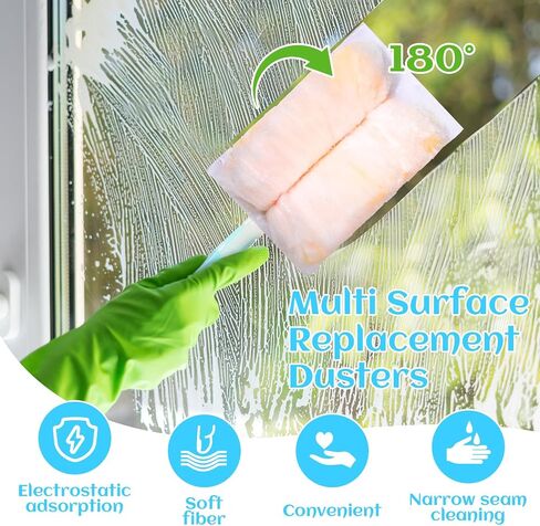 300 Pcs Disposable Dusters Refills Bulk Heavy Duty Dusters Refills 180° Multi Surface Replacement Dusters for Cleaning Ceiling Fan with Microfibers Unscented in Saudi Arabia