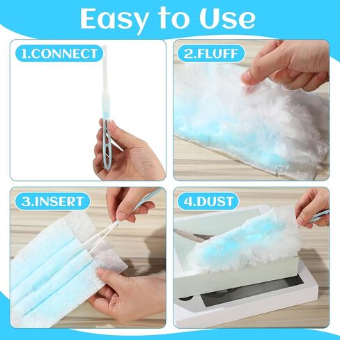 300 Pcs Disposable Dusters Refills Bulk Heavy Duty Dusters Refills 180° Multi Surface Replacement Dusters for Cleaning Ceiling Fan with Microfibers Unscented in Saudi Arabia