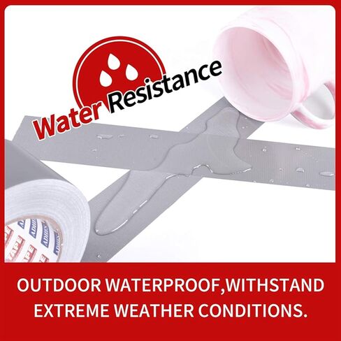 شريط لاصق ADHES عالي التحمل مقاوم للماء 1.88 بوصة × 164 قدم (55YD) لاصق قوي ولا يترك بقايا شريط لاصق فضي للإصلاحات الداخلية والخارجية، صناعي، استخدام احترافي in Kuwait