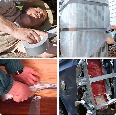 شريط لاصق ADHES عالي التحمل مقاوم للماء 1.88 بوصة × 164 قدم (55YD) لاصق قوي ولا يترك بقايا شريط لاصق فضي للإصلاحات الداخلية والخارجية، صناعي، استخدام احترافي in Kuwait