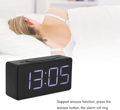 Mumusuki Digital Alarm Clock for Bedroom, Simple Electronic Clock LED Digital Bedside Alarm Clock with Snooze Function USB Charger for Student Home Use (Black) in Kuwait