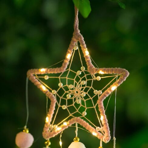 Dream Catchers, Moon Dream Catcher with Lights Dreamcatcher Bedroom Wall Décor Catcher Girls Room Decor Teenager,Moon Gifts Dream Catchers for Mom Women-Moon Catcher Feather Wall Décor(Moon) in Saudi Arabia