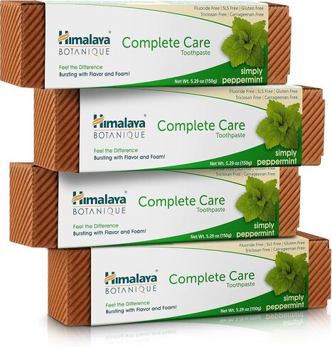 Himalaya Botanique Complete Care Toothpaste, Herbal, Mint Flavor, Fights Plaque, Freshens Breath, Fluoride Free, No Artificial Flavors, SLS Free, Cruelty Free, Foaming, 5.29 Oz, 1 Pack in Saudi Arabia