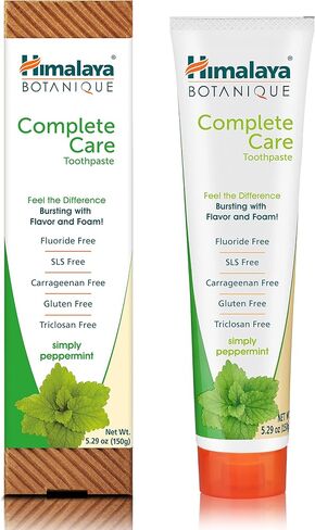 Himalaya Botanique Complete Care Toothpaste, Herbal, Mint Flavor, Fights Plaque, Freshens Breath, Fluoride Free, No Artificial Flavors, SLS Free, Cruelty Free, Foaming, 5.29 Oz, 1 Pack in Saudi Arabia