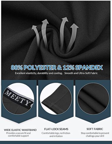 بنطال MEETYOO الرجالي المضغوط 3/4، سروال كابري ضاغط بساق واحدة، سروال رياضي لكرة السلة والجري in Kuwait
