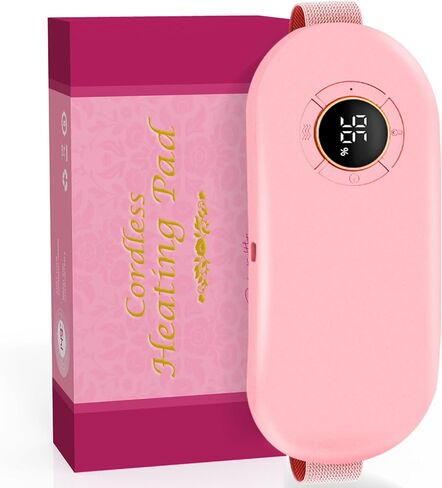 Portable Cordless Heating Pad, Heating Pad for Period Cramps with 6 Heating Levels and 6 Massage Modes, Menstrual Heating Pad with 3 Timer Auto Off Setting in Saudi Arabia