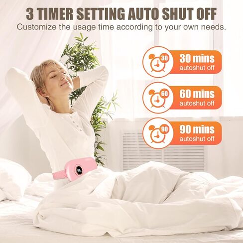 Portable Cordless Heating Pad, Heating Pad for Period Cramps with 6 Heating Levels and 6 Massage Modes, Menstrual Heating Pad with 3 Timer Auto Off Setting in Saudi Arabia