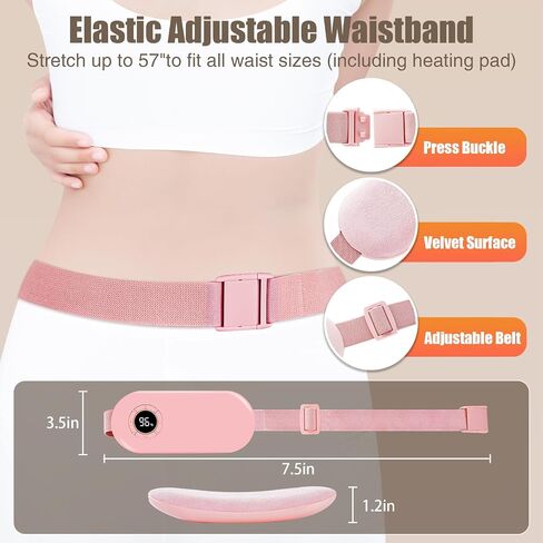 Portable Cordless Heating Pad, Heating Pad for Period Cramps with 6 Heating Levels and 6 Massage Modes, Menstrual Heating Pad with 3 Timer Auto Off Setting in Saudi Arabia
