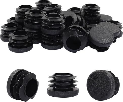 Murtenze 48 PCS 7/8 Inch Round Plastic Plug - Black End Caps Included - Sturdy Chair Glide Insert Finishing Plug for Fencing Posts and Furniture in Saudi Arabia