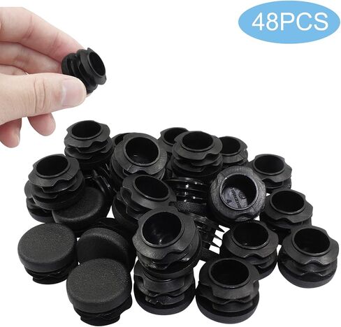 Murtenze 48 PCS 7/8 Inch Round Plastic Plug - Black End Caps Included - Sturdy Chair Glide Insert Finishing Plug for Fencing Posts and Furniture in Saudi Arabia