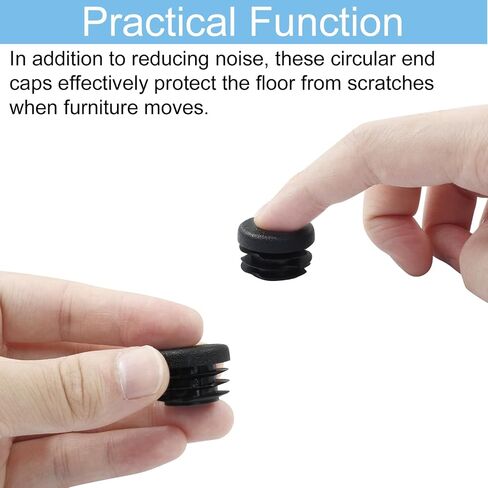Murtenze 48 PCS 7/8 Inch Round Plastic Plug - Black End Caps Included - Sturdy Chair Glide Insert Finishing Plug for Fencing Posts and Furniture in Saudi Arabia