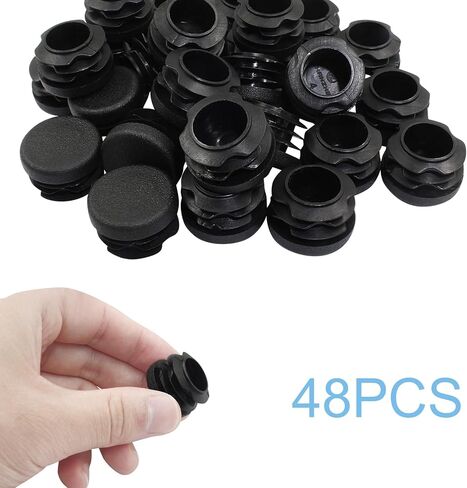 Murtenze 48 PCS 7/8 Inch Round Plastic Plug - Black End Caps Included - Sturdy Chair Glide Insert Finishing Plug for Fencing Posts and Furniture in Saudi Arabia
