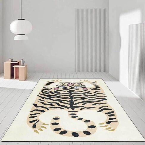 Vintage Boho Tiger Rug for Bedroom 2x3 ft Door Mat Small Area Rug Washable Funky Colorful Carpet for Living Room Bathroom Non-Slip Modern Abstract in Saudi Arabia